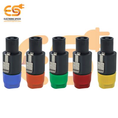 NL4FC 4 Pole Speakon Male Cable Connector for Speaker Cable (Multicolor) Pack of 5